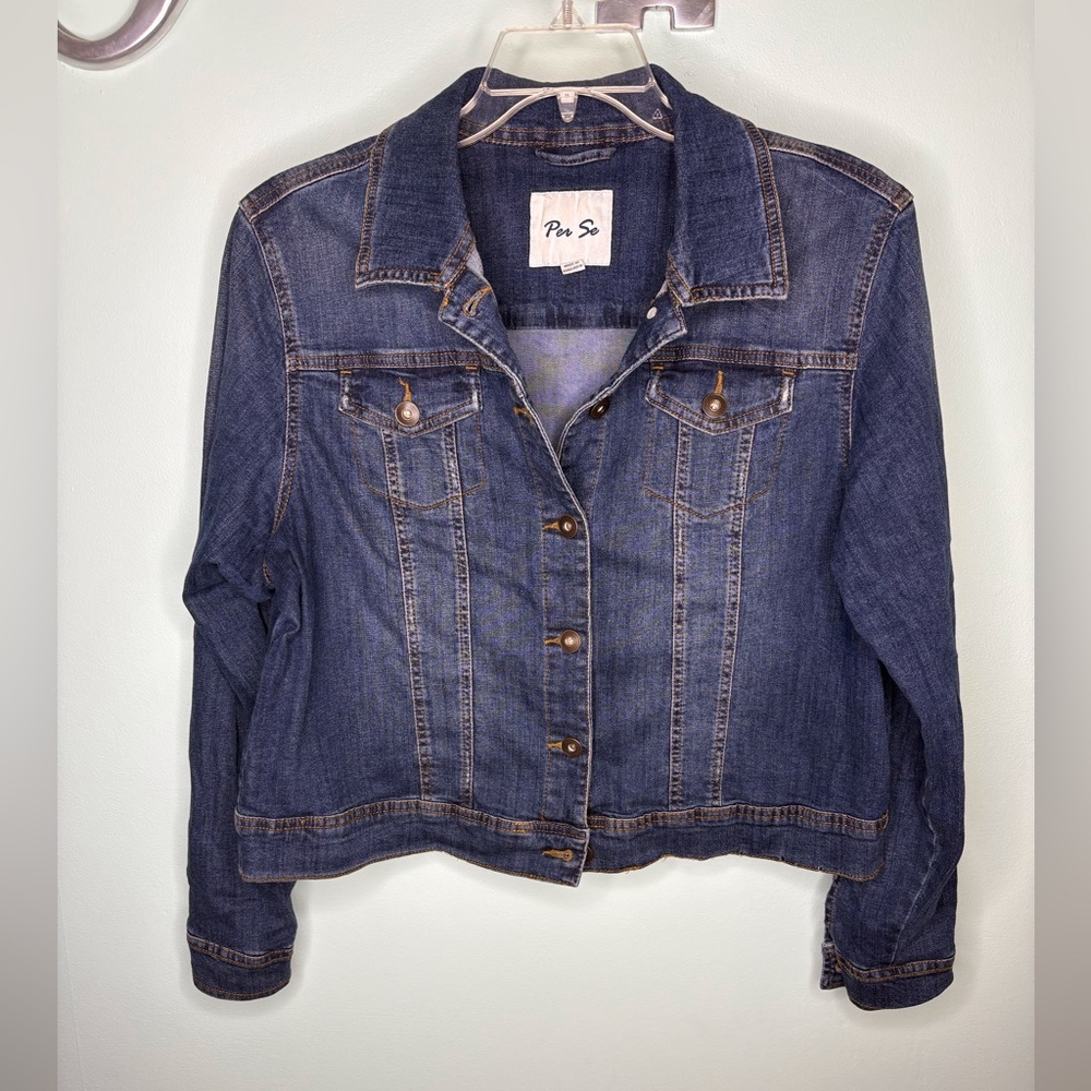 ✨ Per Se Blue Jean Denim Jacket – Size 1X ✨